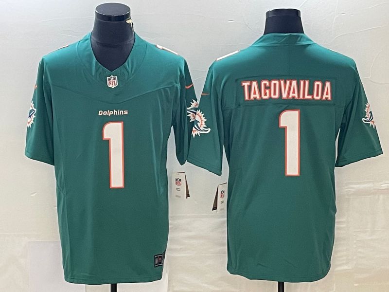 Men Miami Dolphins #1 Tagovailoa Green 2023 Nike Vapor Limited NFL Jersey style 1->miami dolphins->NFL Jersey
